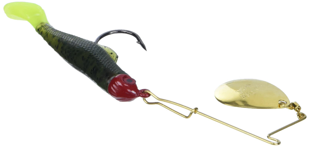 Strike King Redfish Magic spinnerbait 24K gold Colorado blade close-up captures vibration