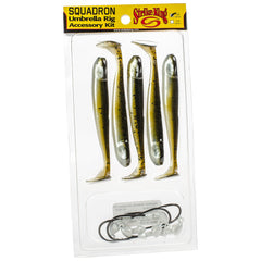 Strike King Squadron umbrella rig kit in Green Pumpkin Pearl Belly for freshwater bass fishing.