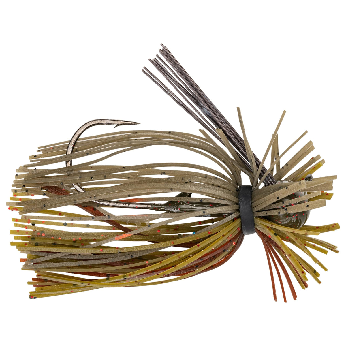 Strike King Tour Grade Football Finesse Jig in Green Pumpkin Craw enhances hookups with soft plastics