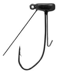 Strike King Tour Grade Ned Rig Head with Weedguard, Black, 1/16 oz, ideal for weedless finesse fishing.