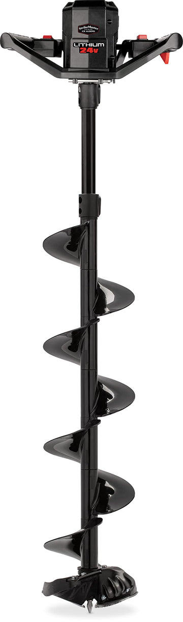 Strike Master Lithium 24V Lite-Flite 6in top view highlights compact power for ice augering.