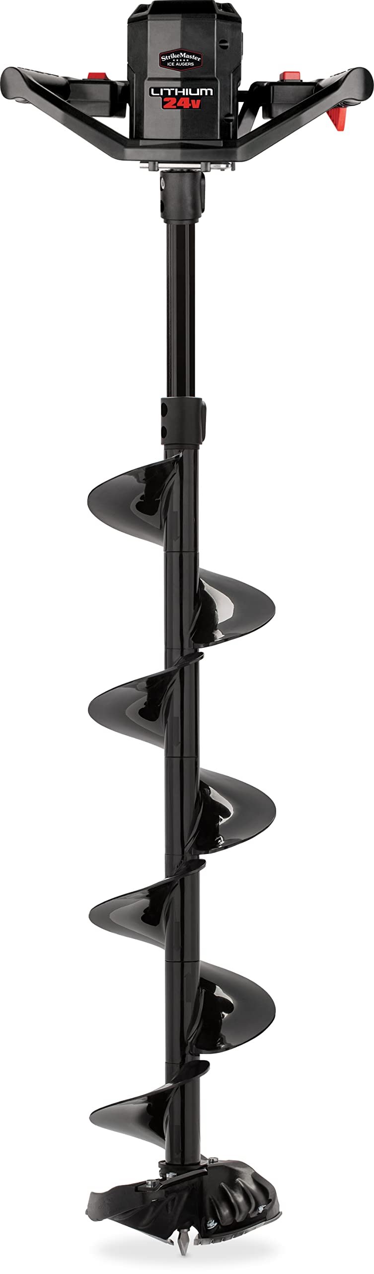 Strike Master Lithium 24V Lite-Flite 6in top view highlights compact power for ice augering.