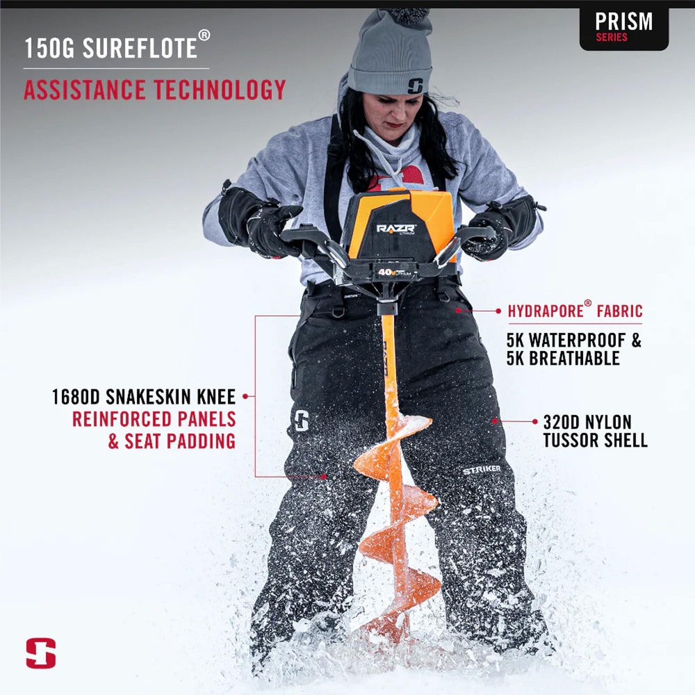 Striker Prism women's pant with removable suspenders offers customizable fit on ice.