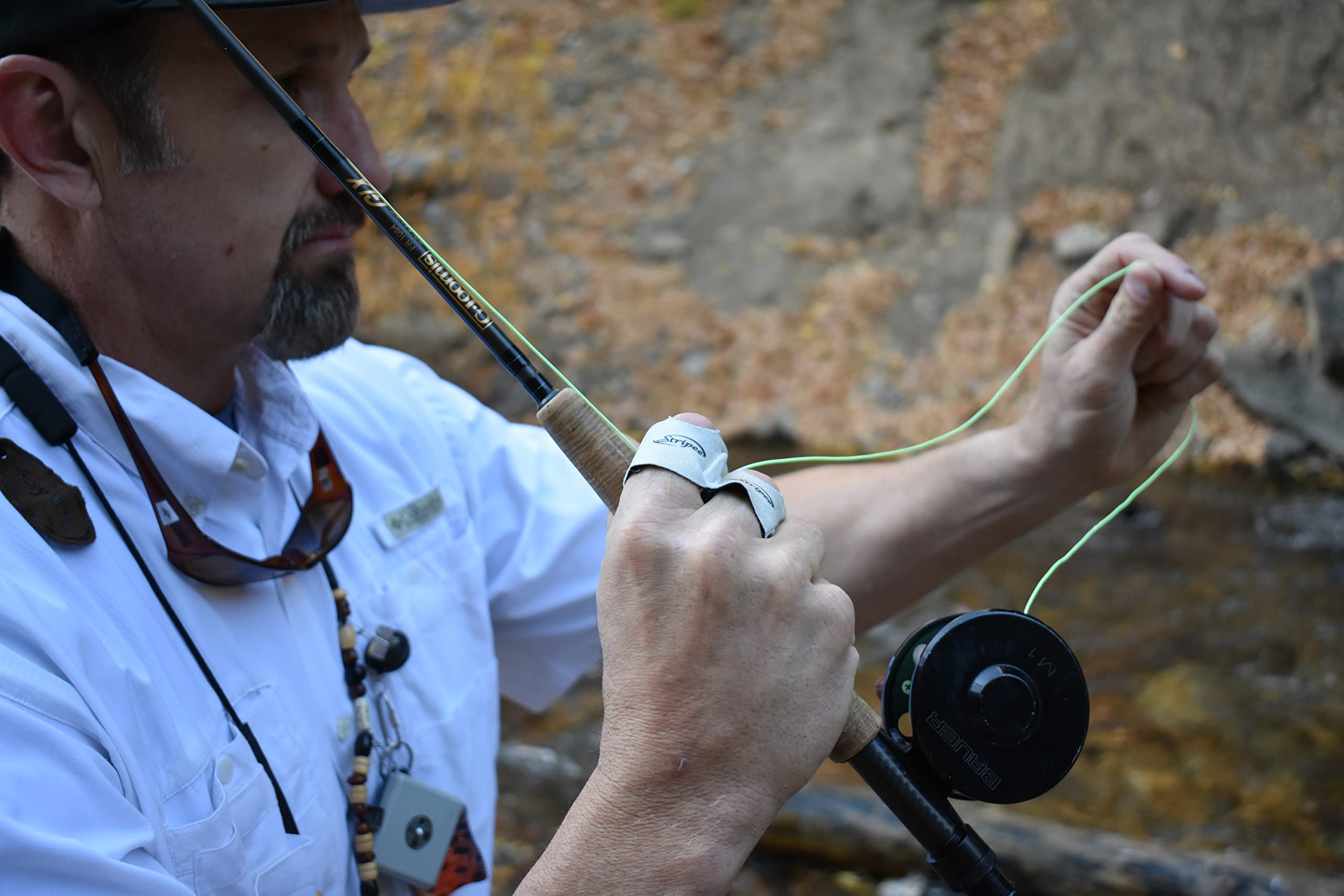 Stripee fly line cleaner enhancing buoyancy and line performance.