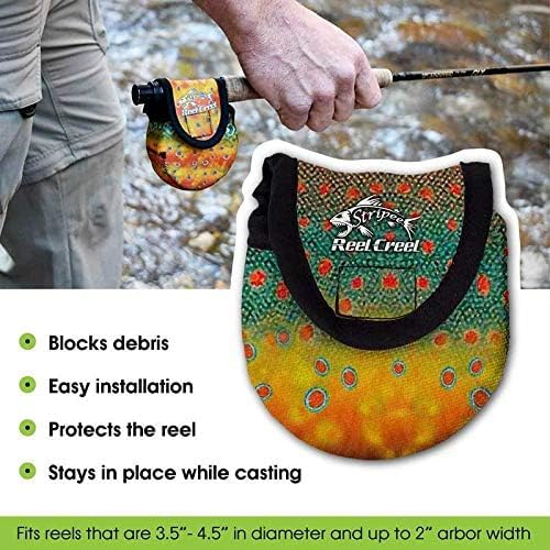Stripee neoprene reel cover uses durable 2mm material for light, tough protection.