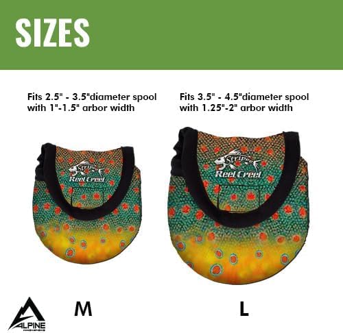 Stripee reel cover protects reel line from damage while stored with lures and gear.