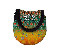 Stripee neoprene reel cover for small-diameter spool protects during action and transport.