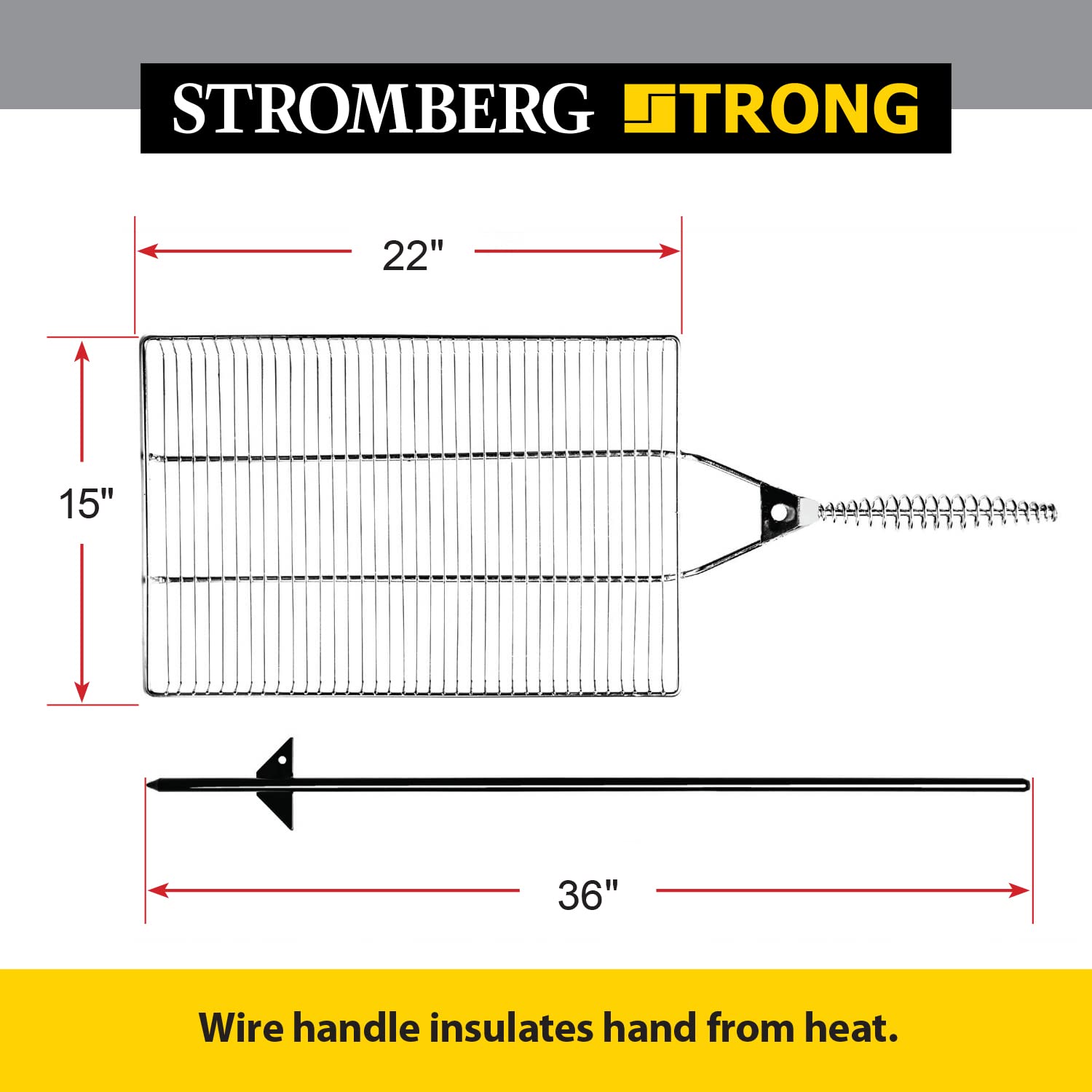 Stromberg Carlson GR-1522 locking handle adjusts heat for precise cooking.