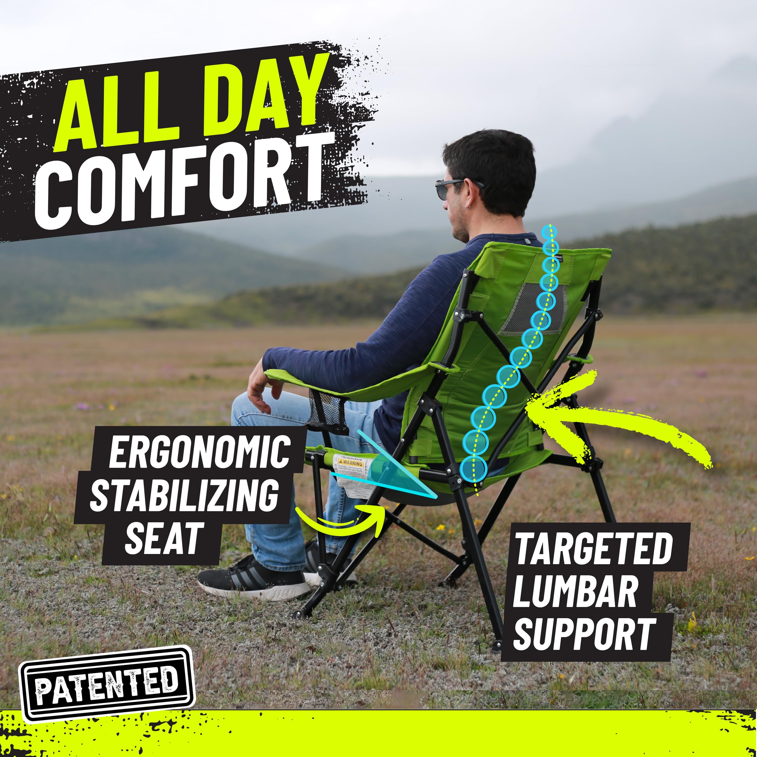STRONGBACK Guru chair built-in cup-holder kept within reach for beverages