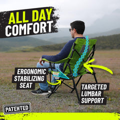 STRONGBACK Guru chair built-in cup-holder kept within reach for beverages