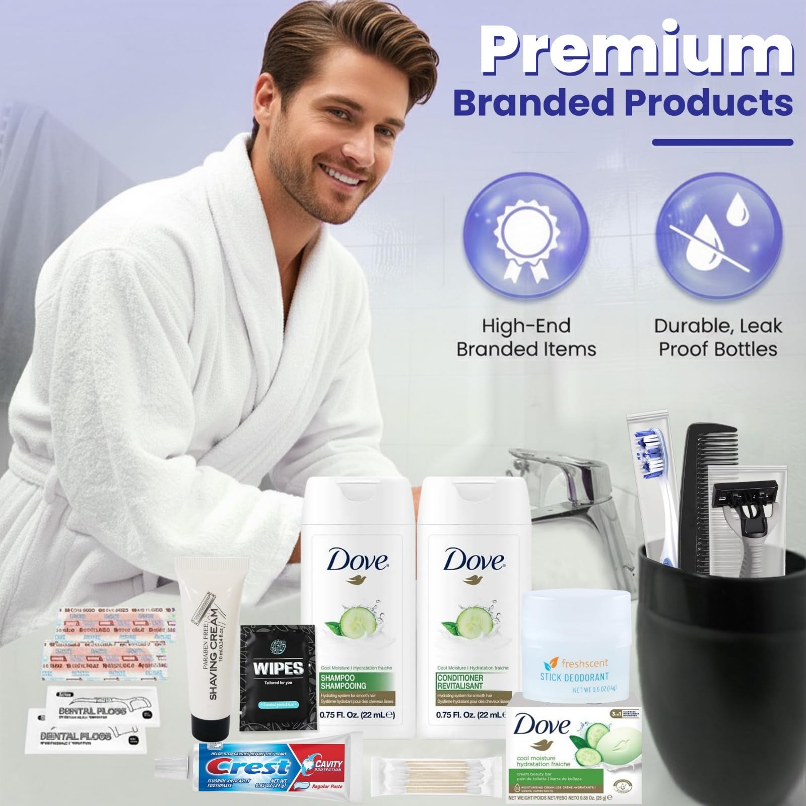 Stuhrling Bottle TrekTote shampoo and conditioner for refreshed travel routines.