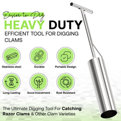 SturdyShape clam gun 5inch-diameter provides roomy tube for diverse clams