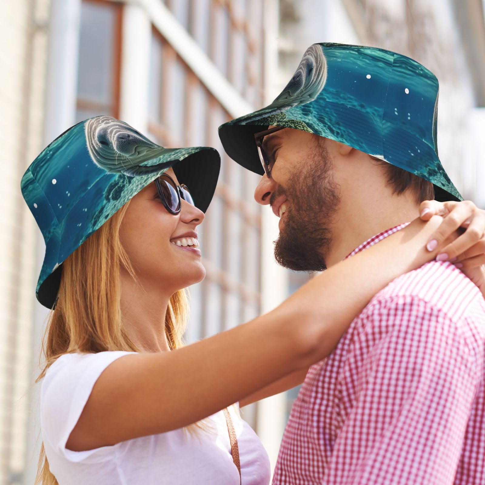 STVYUKL black color bucket hat on model for style