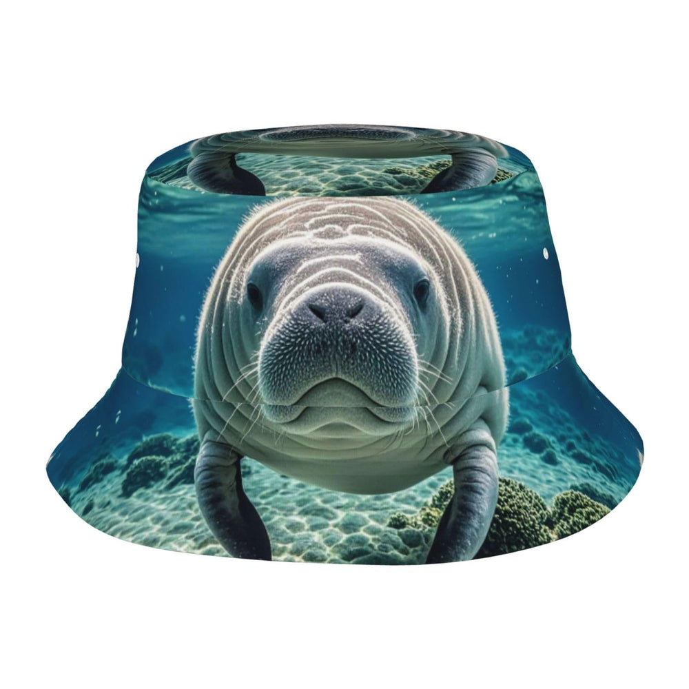STVYUKL manatee bucket hat front view provides sun protection