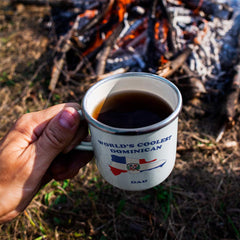 Style In Print enamel mug demonstrates lightweight, unbreakable construction ideal for camping trips