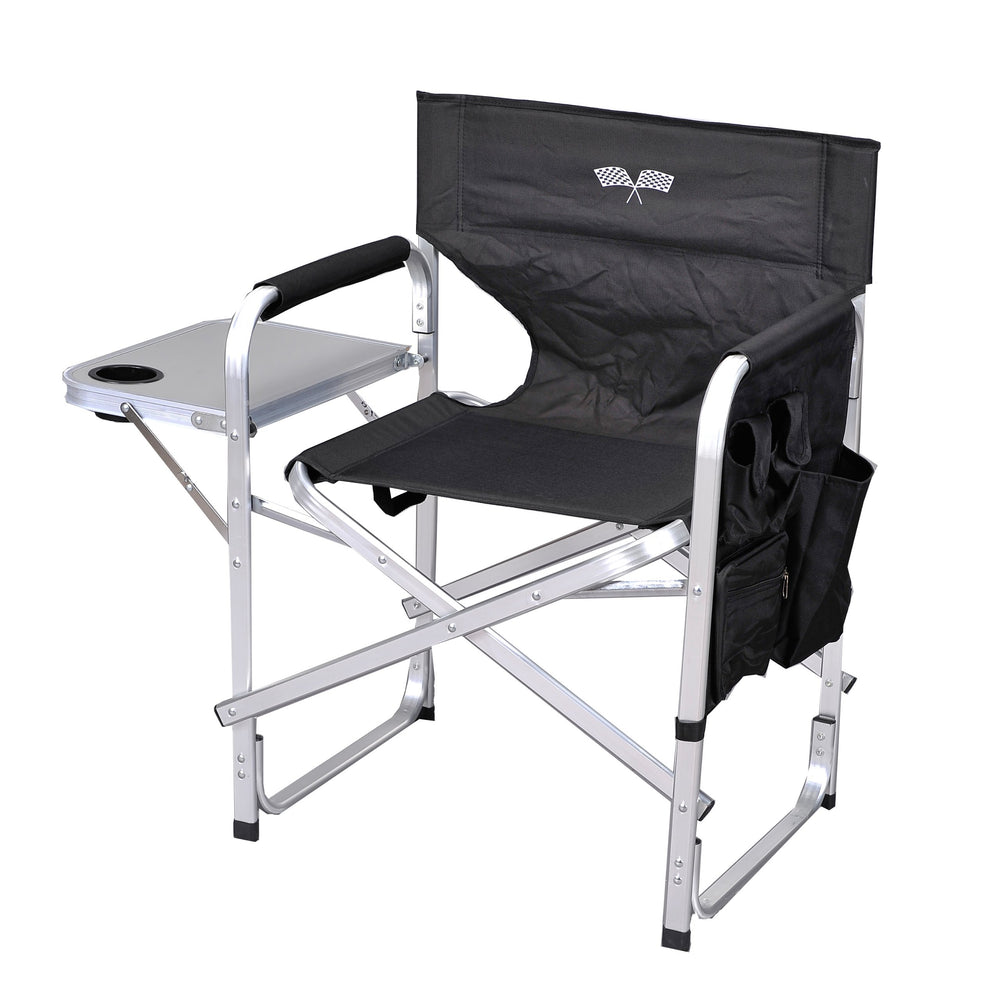 Stylish Camping SL1204BLACK/FLAG folding director's chair with full back for portable outdoor seating