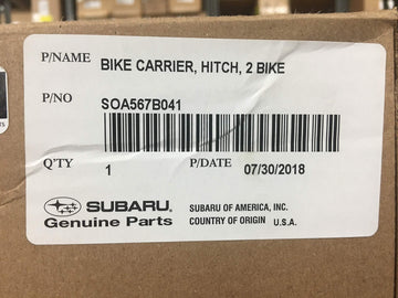 Fold-down arms and rear access feature on Subaru bicycle rack
