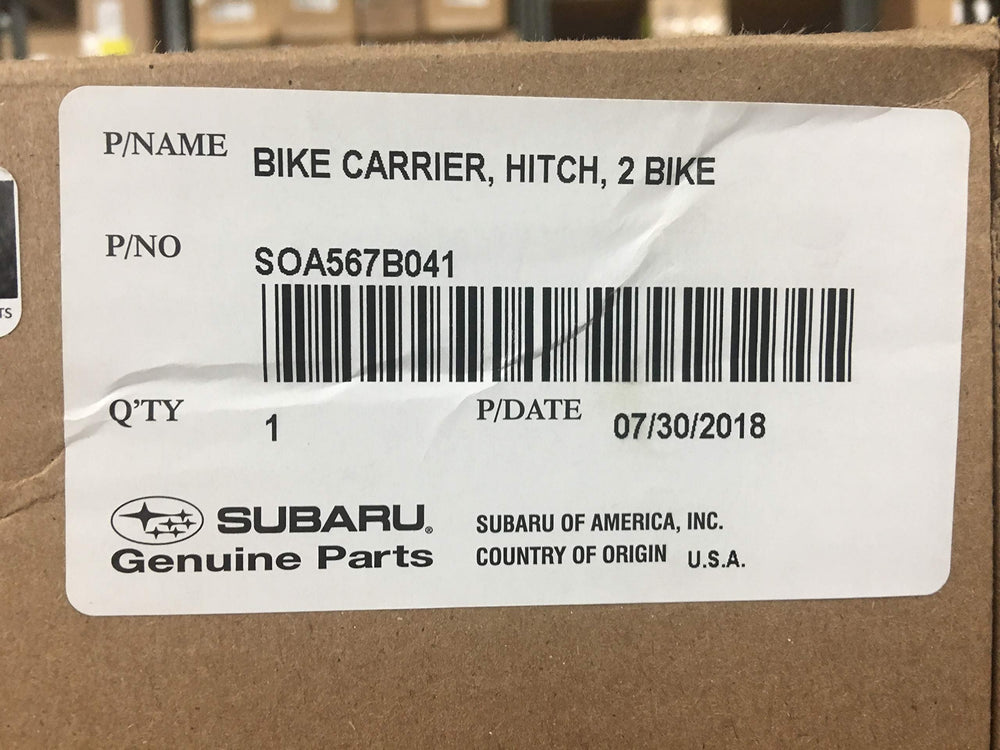 Fold-down arms and rear access feature on Subaru bicycle rack