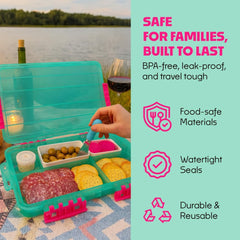 SubSafe Charcuterie Safe 2.0 leak proof containers keep dips secure during transport.