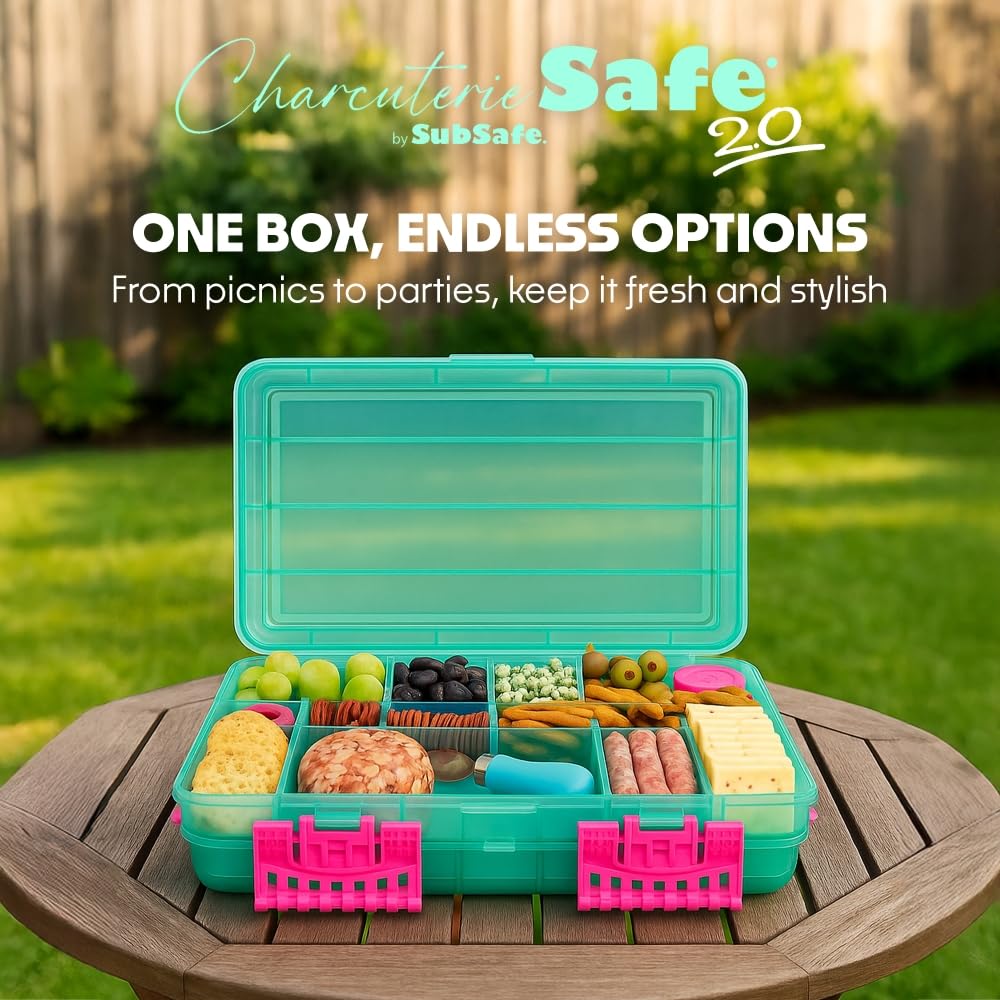 SubSafe Charcuterie Safe 2.0 tie dye ice pack boosts ongoing chill.