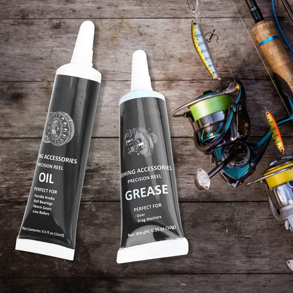 SUEH Fishing Reel Grease tube application shows precise lubrication for quiet performance.