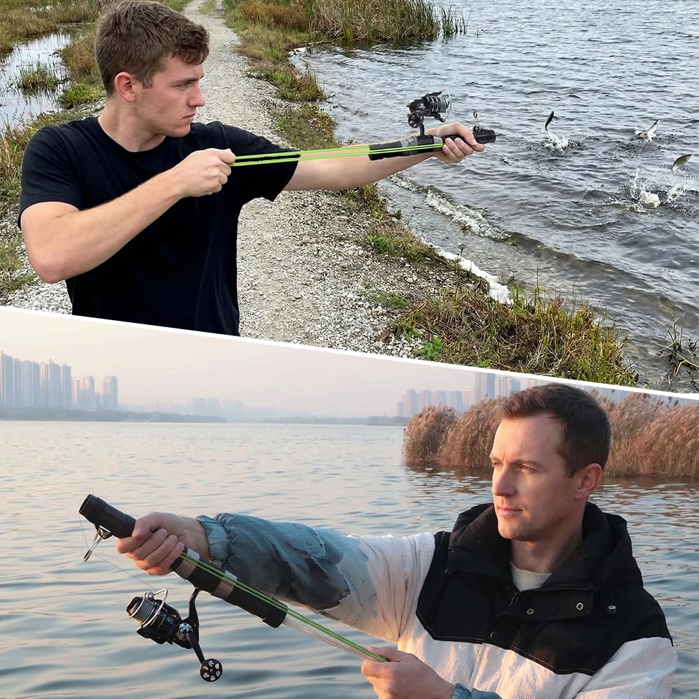 SUFFUSE fishing catapult rod kit contents ready for portable shore fishing