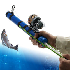 SUFFUSE fishing rod compact 38cm in hand for travel-friendly casting and storage