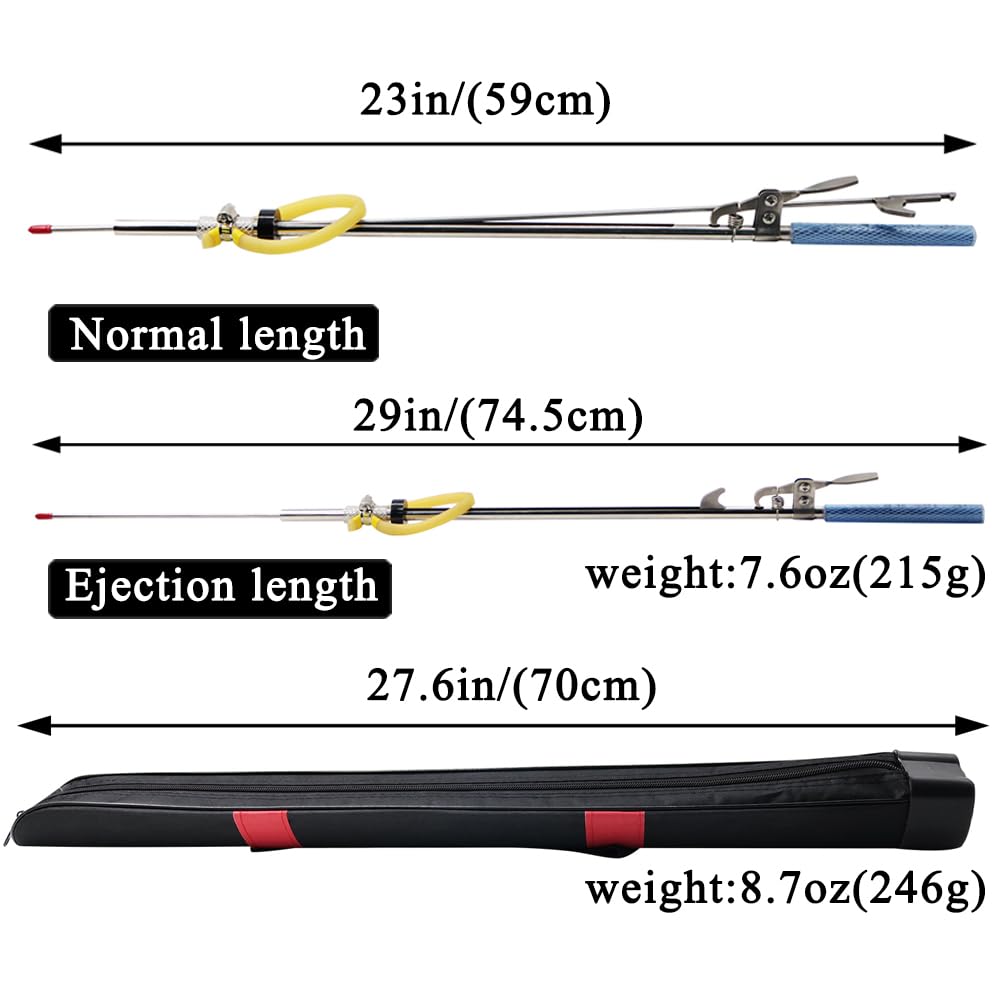 SUFFUSE speargun handle shows ergonomic grip for reduced fatigue during dives.