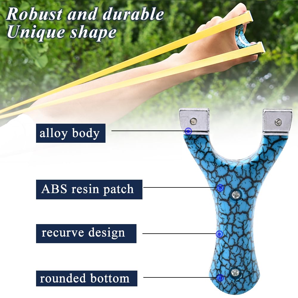 SUFFUSE slingshot blue bands shows included bands for quick setup and replacement