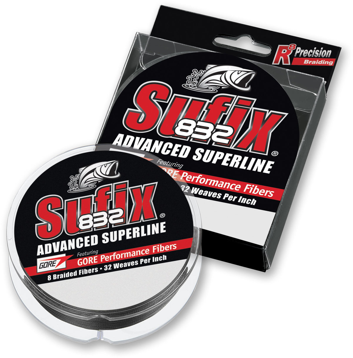 Sufix 832 Hi-Vis Yellow 600 yd spool showing strength and color clarity for boating.