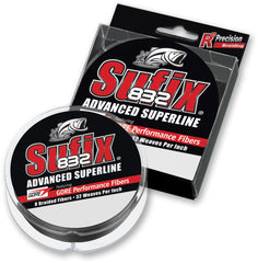 Sufix 832 Hi-Vis Yellow 600 yd spool showing strength and color clarity for boating.