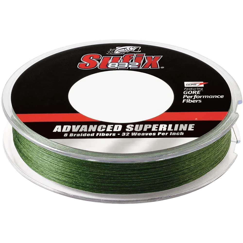 Sufix 832 Advanced Superline close-up in low-vis green highlighting strength and precision for casting
