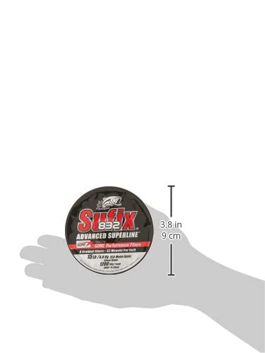 Sufix 832 Braid 15 lb Ghost packaging highlights 1200 yd length