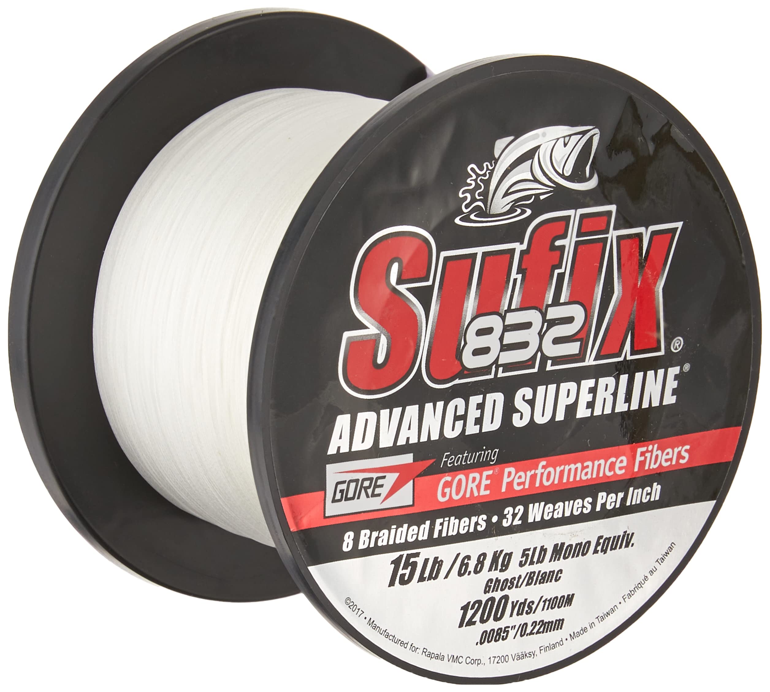 Sufix 832 Braid 15 lb Ghost box packaging for safe storage