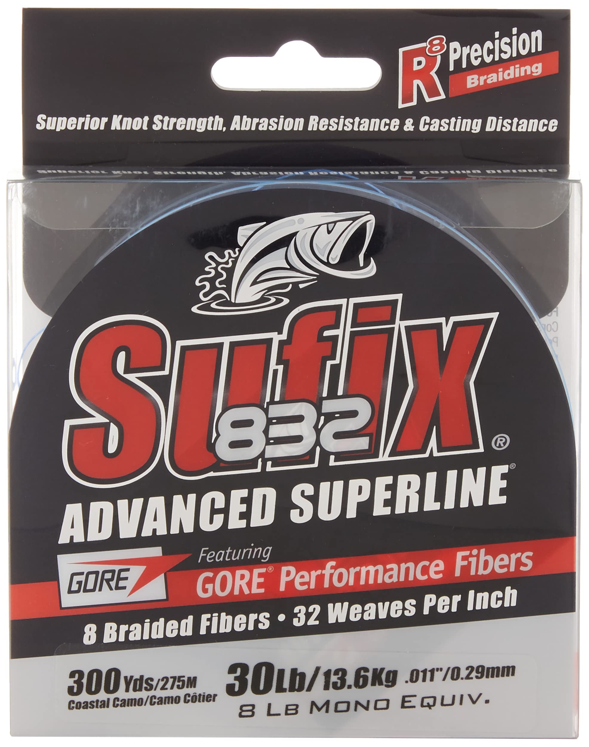 Sufix 832 Braid Coastal Camo texture demonstrates secure knots during fast casts.
