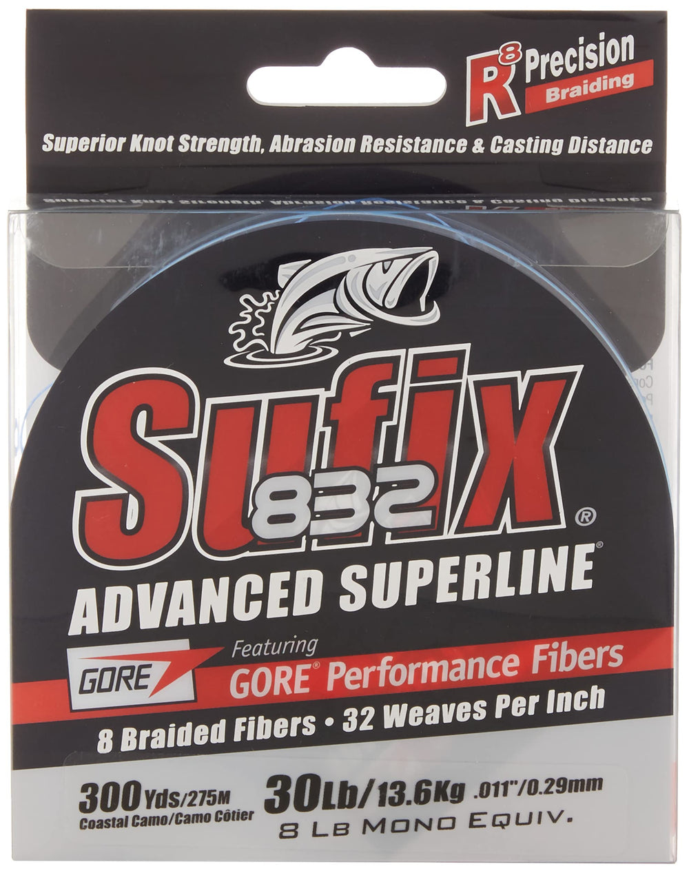 Sufix 832 Braid Coastal Camo texture demonstrates secure knots during fast casts.