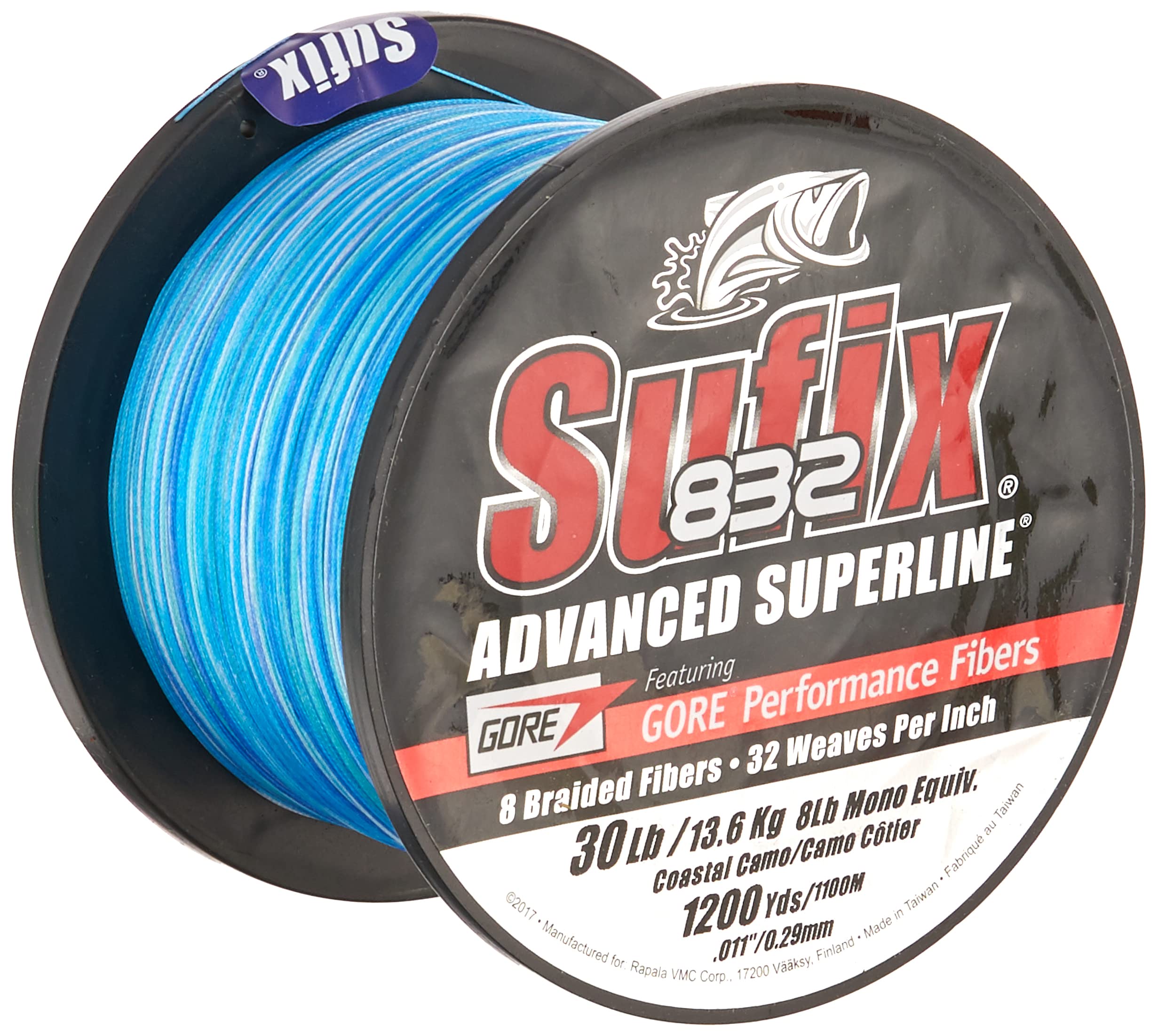 Sufix 832 braid close-up reveals tight weave and rugged texture for harsher conditions.