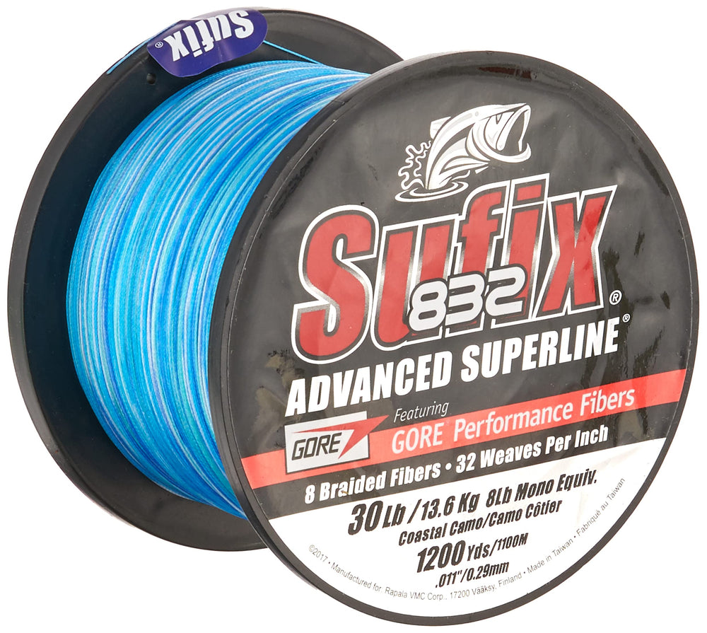 Sufix 832 braid close-up reveals tight weave and rugged texture for harsher conditions.
