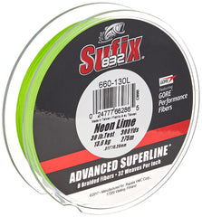 Sufix 832 Braid Neon Lime 300 yards label