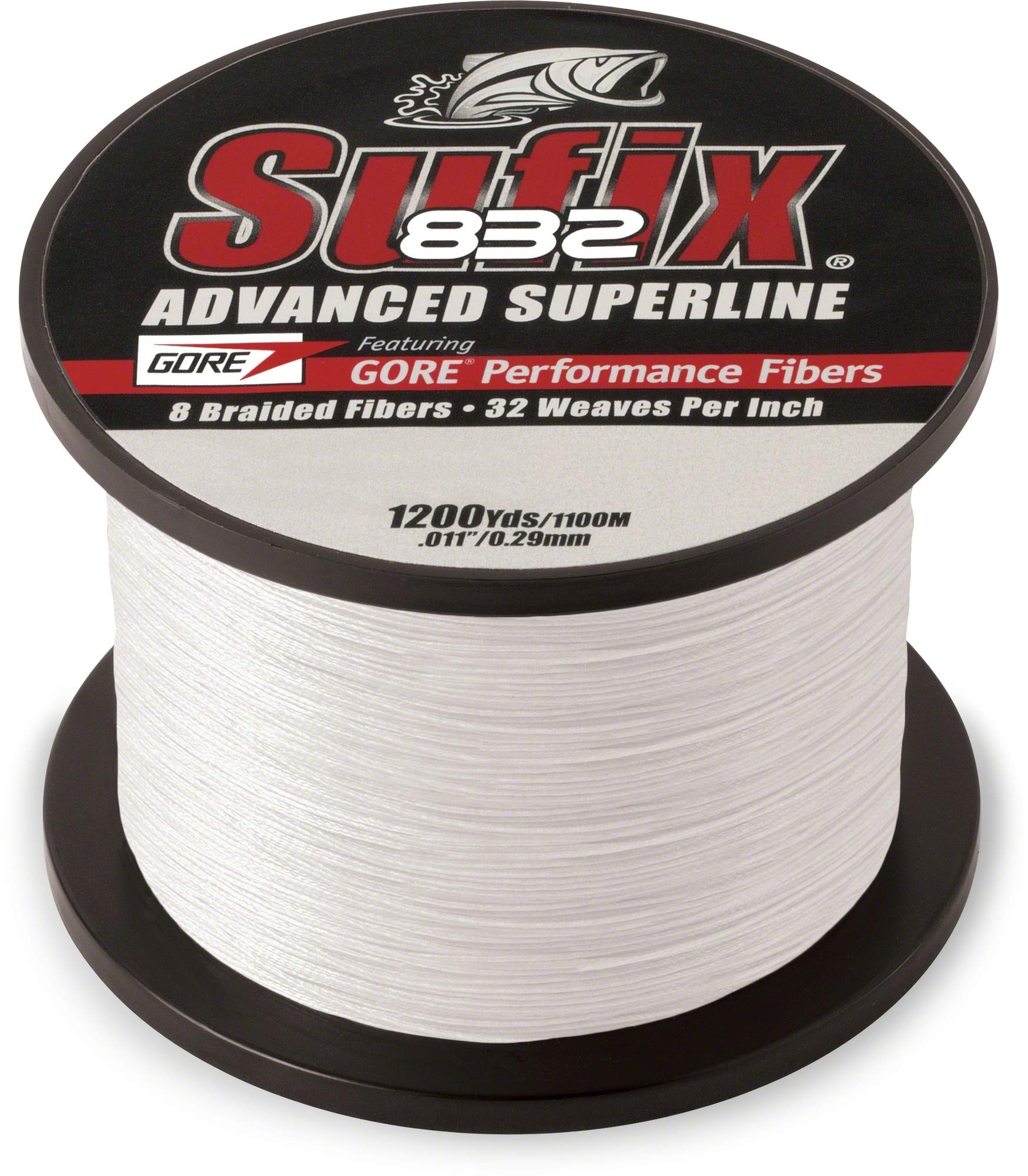 Sufix 832 Braid Ghost 65 lb fishing line, 1200 yards, low-visibility for long casts