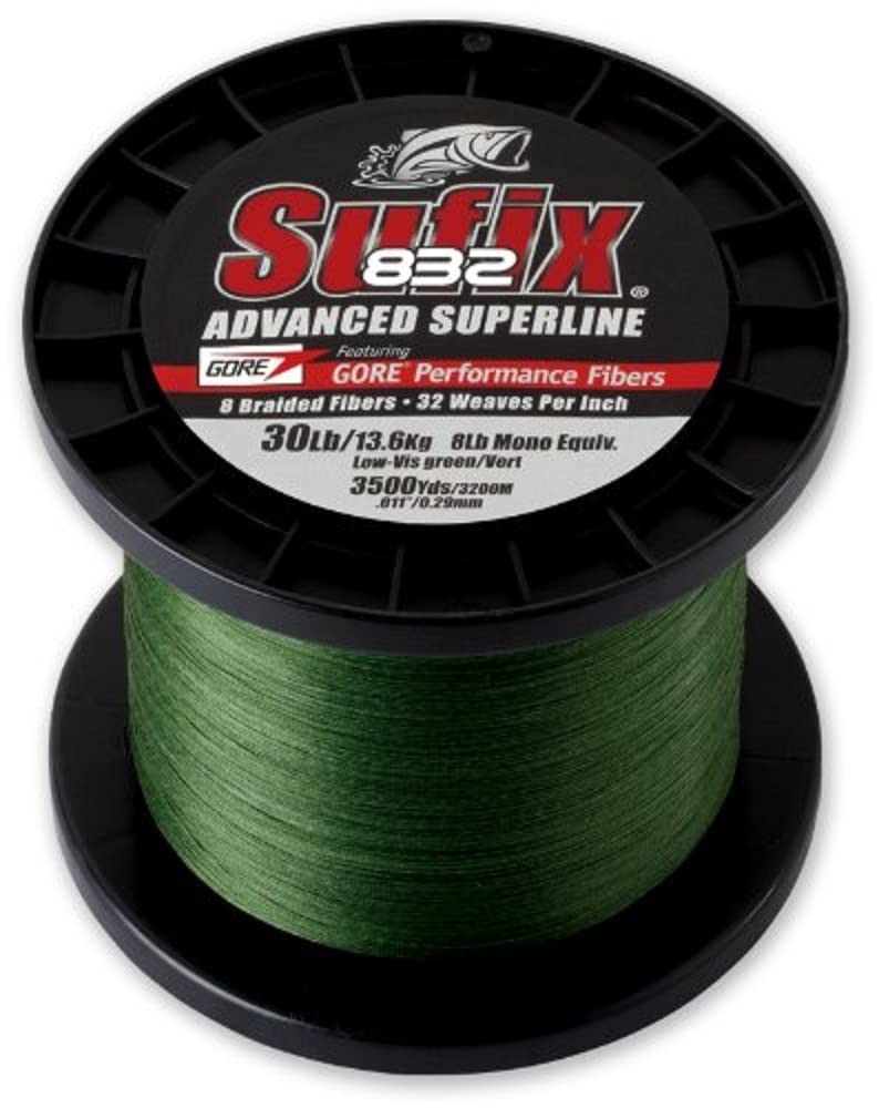 Sufix 832 Advanced Superline braided fishing line, 3500 yards, green, 20 lb