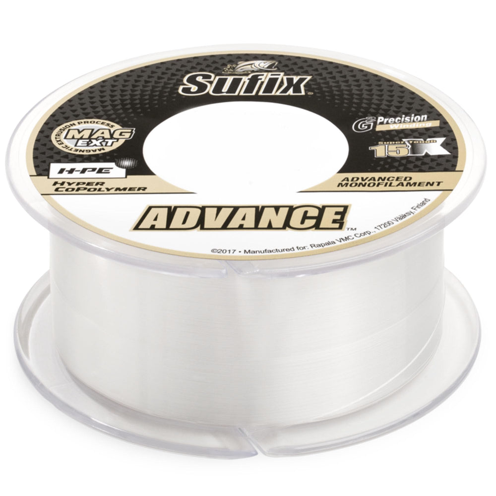 Sufix Advance on a clear spool for stealthy presentations.
