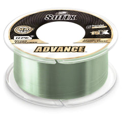 Sufix Advance monofilament line on a clear spool, highlighting enhanced sensitivity for fishing.