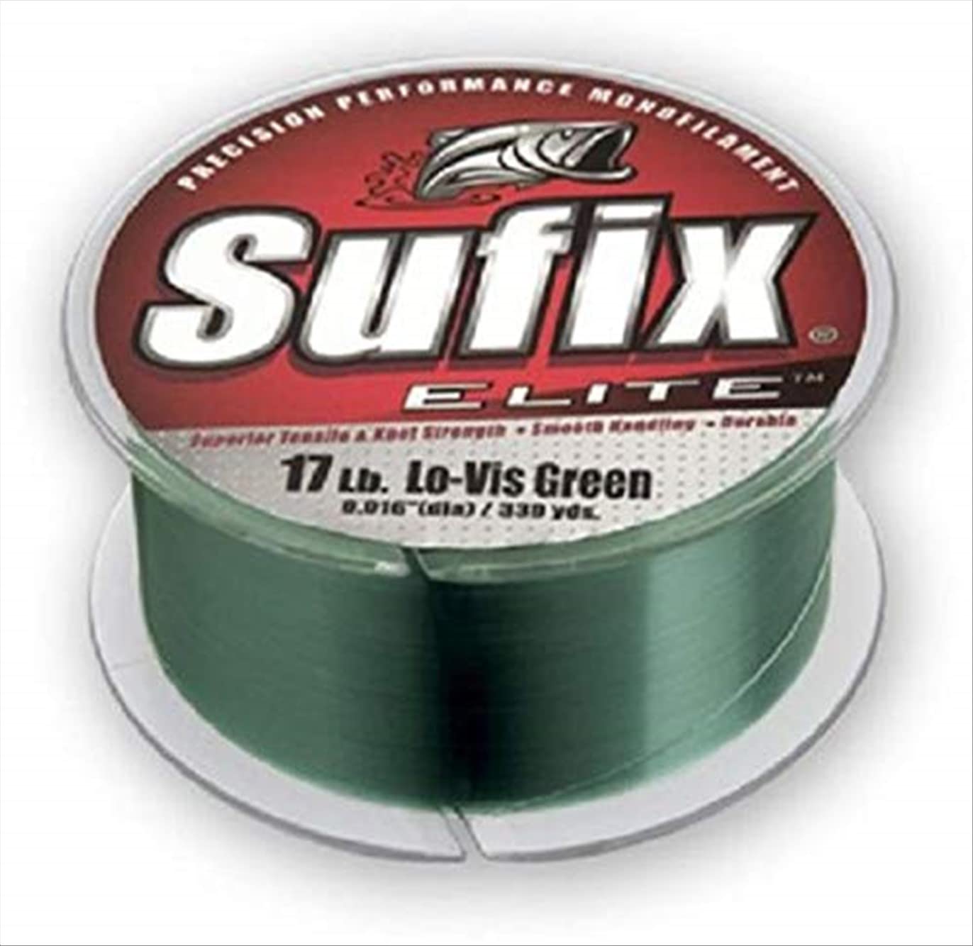 Sufix Elite 12 lb line green 330 yd spool for strong knot control and smooth casting