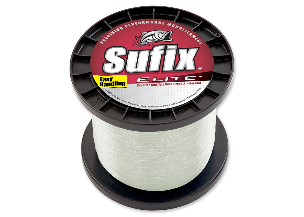 Sufix Elite 3000-yard clear fishing line spool with strong knot strength for smooth casting