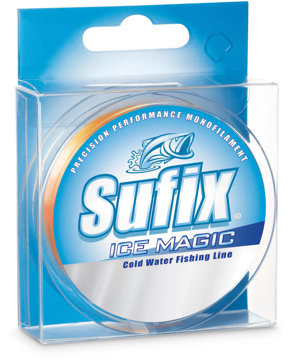 Sufix Ice Magic packaging highlighting low water absorption and durability