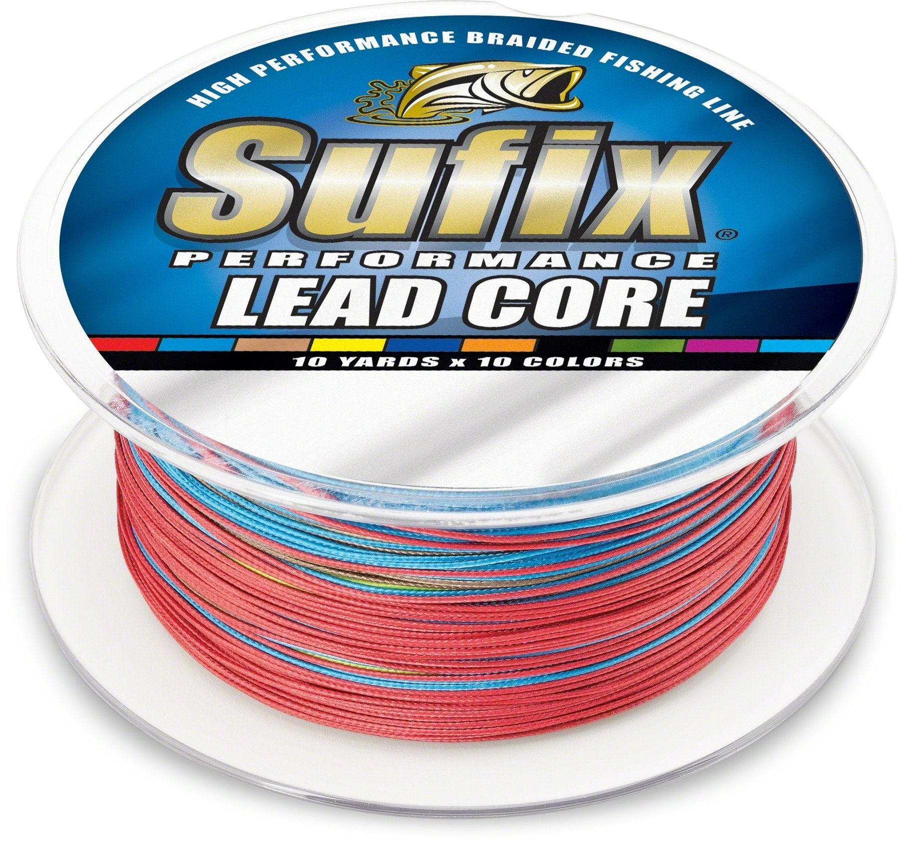 Sufix Performance Lead Core 36lb metered line spool for long casts and depth control.