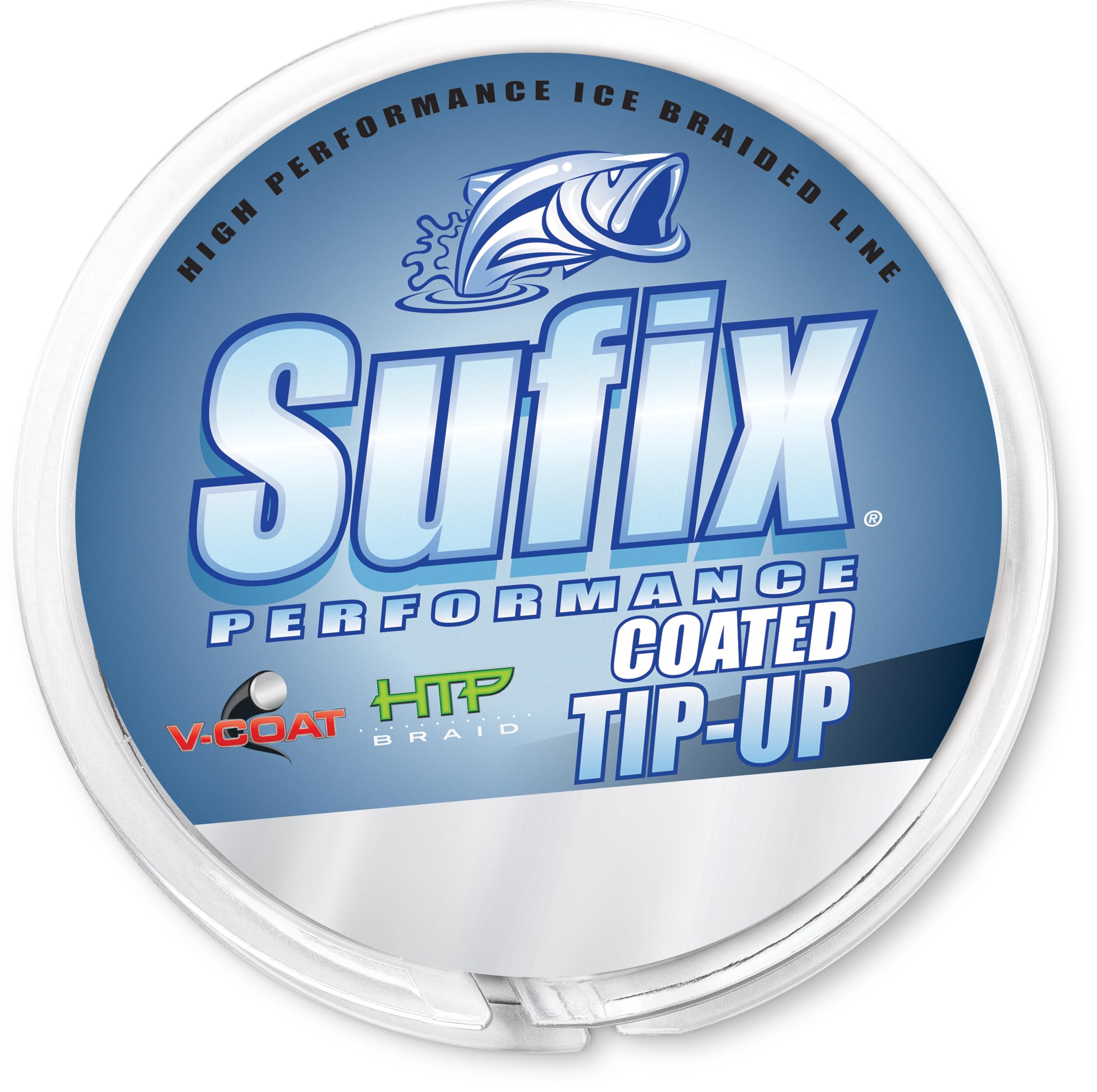 Sufix Performance V-Coat black 15 lb braid ready for cold-weather ice fishing scenarios