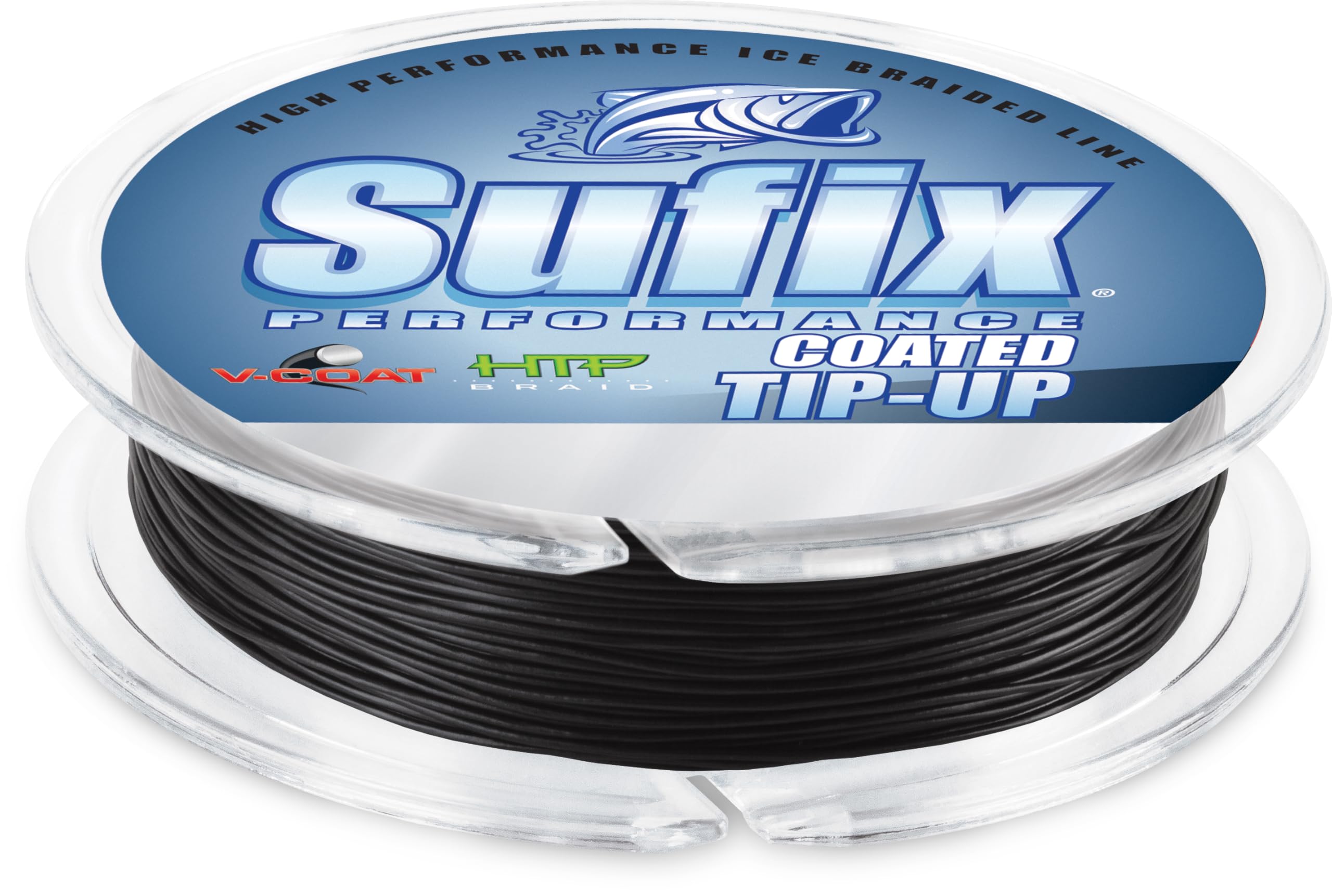 Close-up of Sufix Performance V-Coat Tip-Up Line highlighting vinyl coating and durability