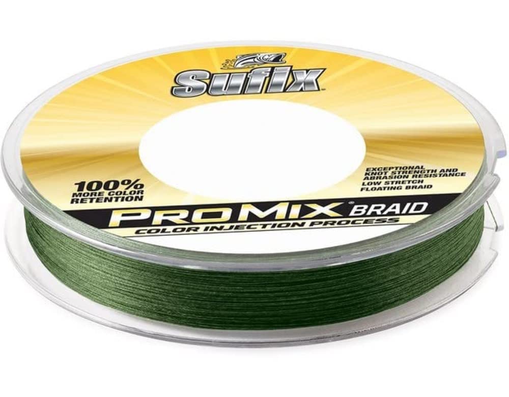 Sufix ProMix Braid 15 lb Low-Vis Green, 150 yds, for stealthy, accurate casts.